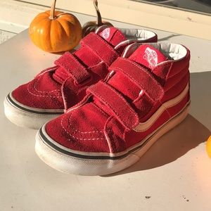 Vans Boys Sk8-Mid Issue V Red Velcro Hightops